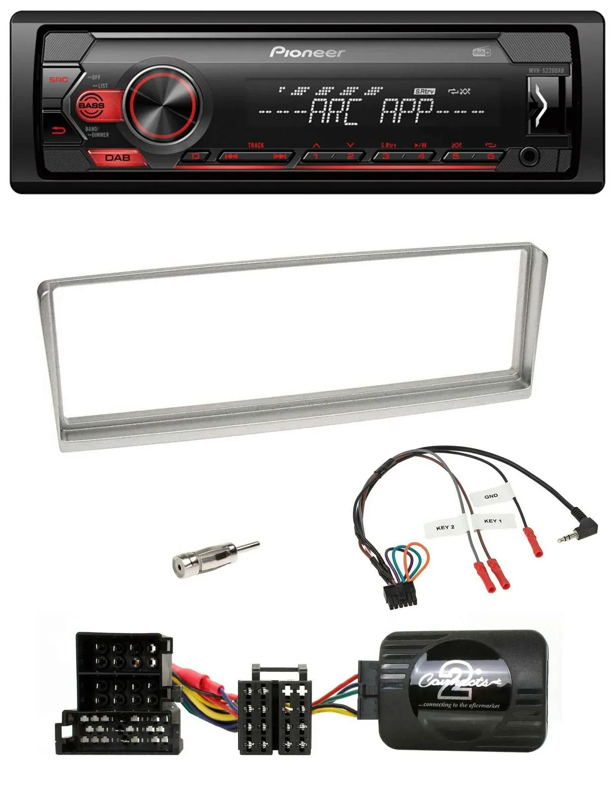 Pioneer DAB 1DIN MP3 Lenkrad USB Autoradio für Alfa Romeo 156 2002-2003 silber