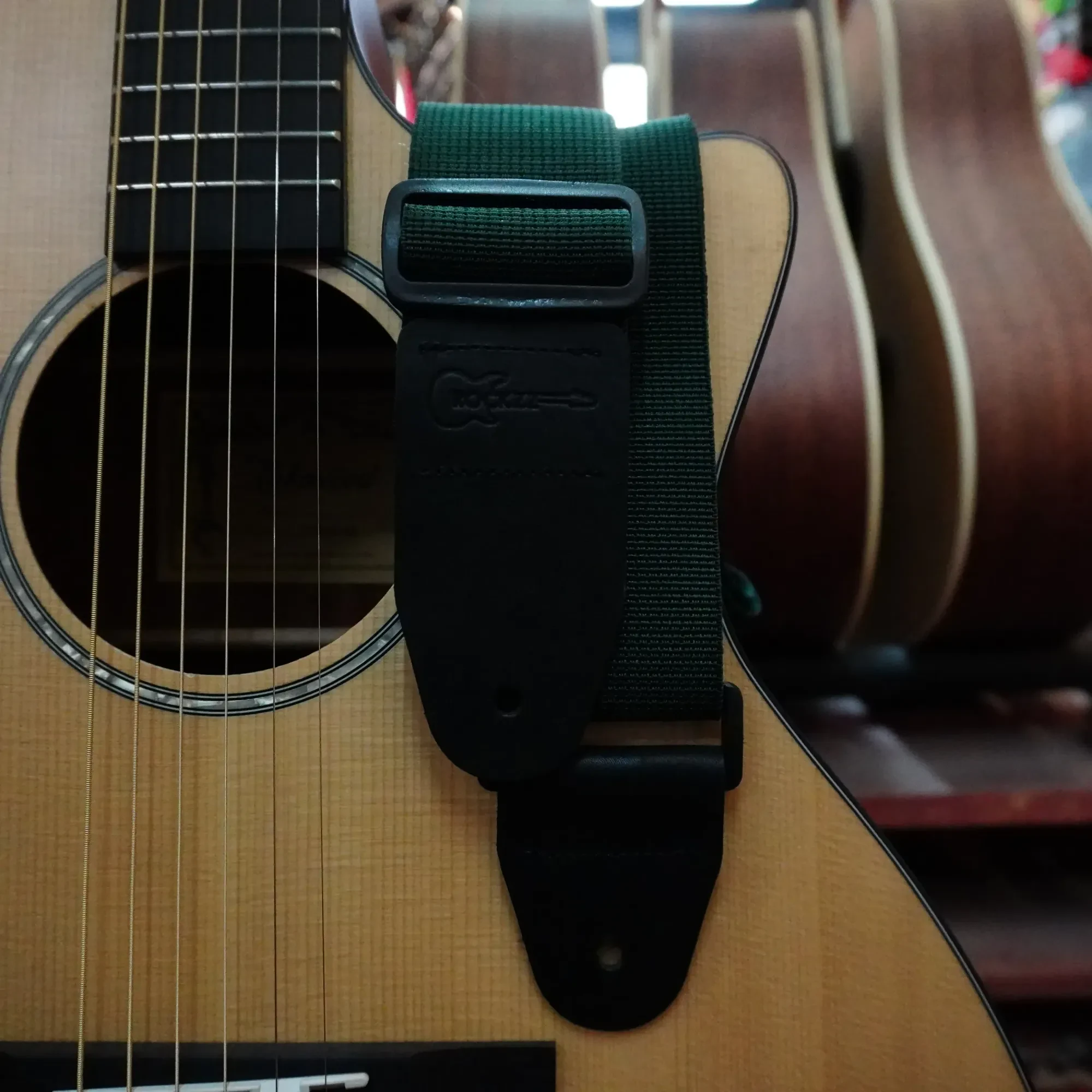 Ремень для гитары RKZ-003 нейлоновый темно-зеленый