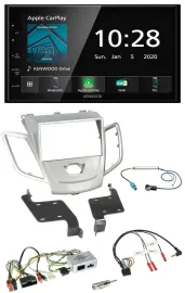 Kenwood Bluetooth Lenkrad DAB USB 2DIN Autoradio für Ford Fiesta 2010-2017 silbe