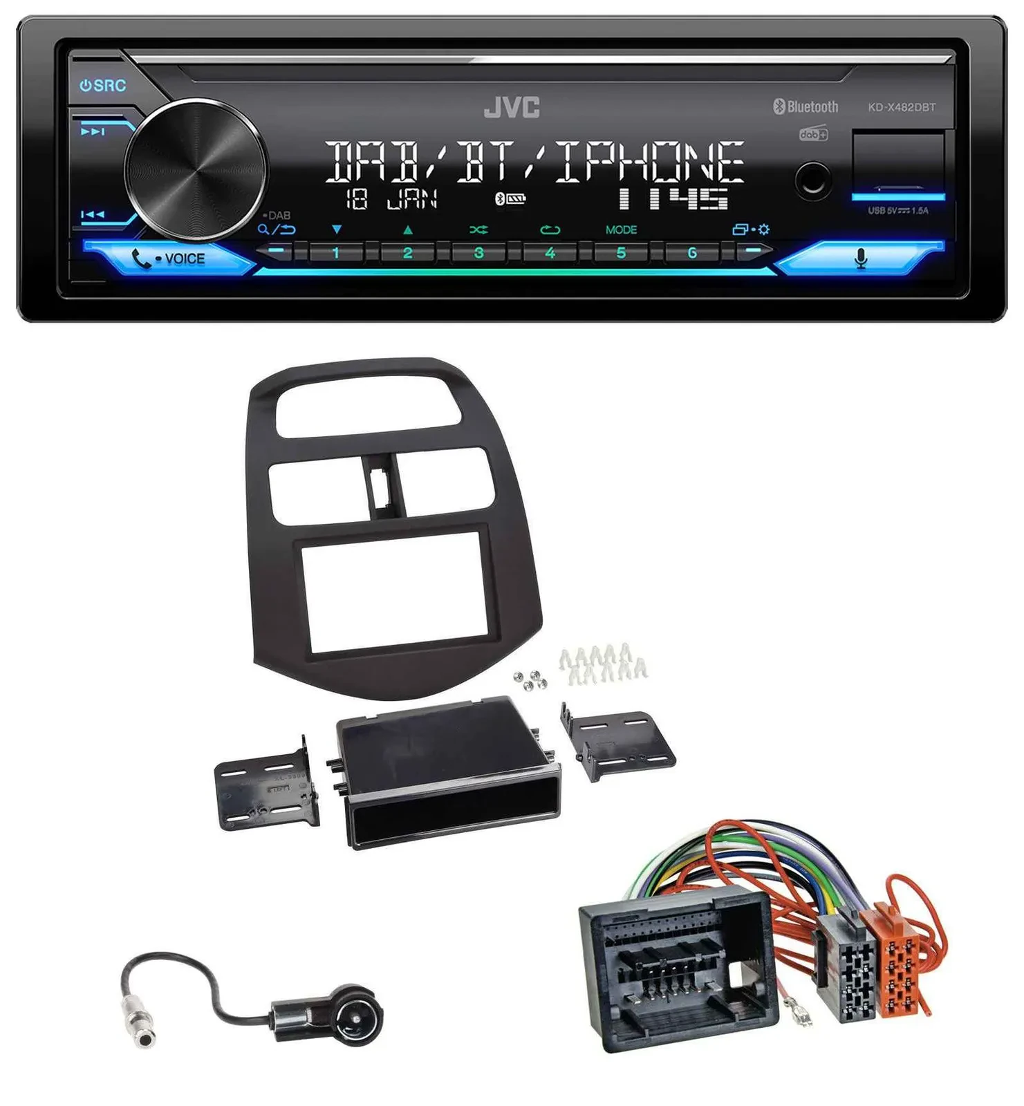 Автомагнитола для Chevrolet Spark JVC Bluetooth DAB USB MP3