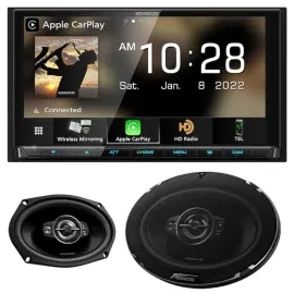 Kenwood DMX958XR 6.8" Multimedia Receiver + 6x9" Coaxial Car Speakers