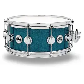 Малый барабан DW Collector's Finish Ply Teal Glass Snare Drum Chrome Hardware 14x6