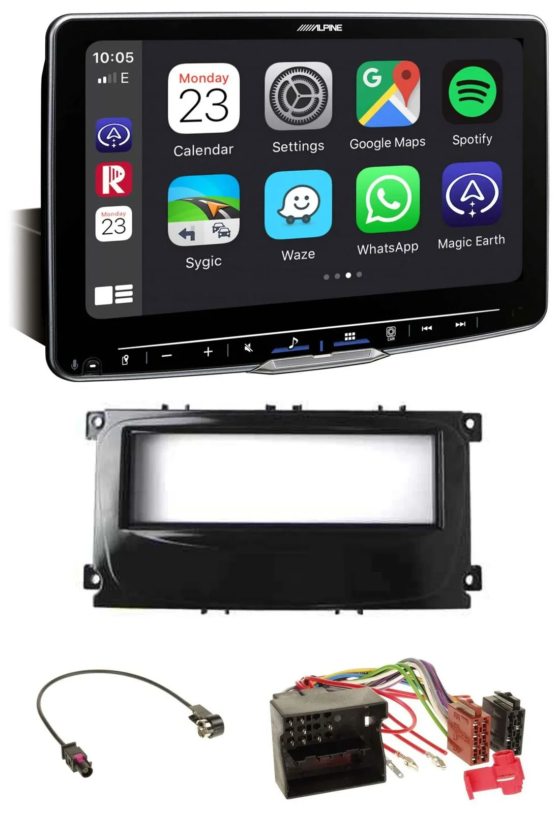 Alpine Bluetooth MP3 USB DAB Autoradio für Ford C-Max Galaxy Focus ab 2007 glänz