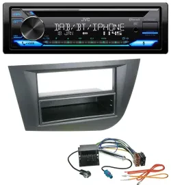JVC Bluetooth MP3 USB DAB CD Autoradio für Seat Leon (ab 05) - schwarz