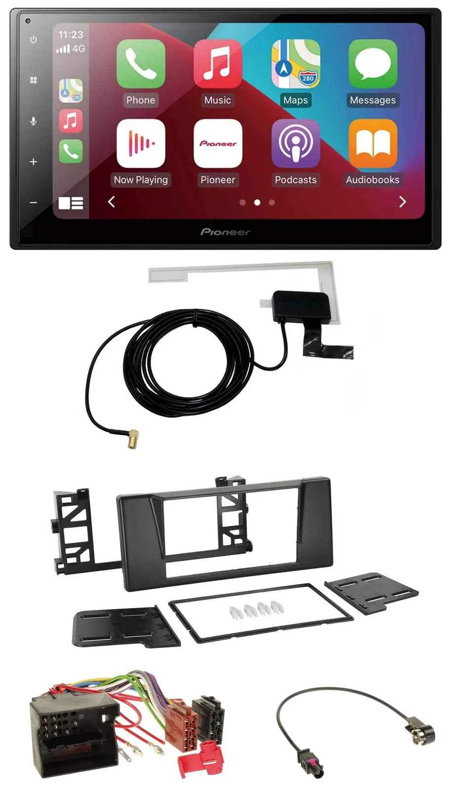 Pioneer USB Bluetooth DAB MP3 2DIN Autoradio für BMW 5er E39 X5 Quadlock