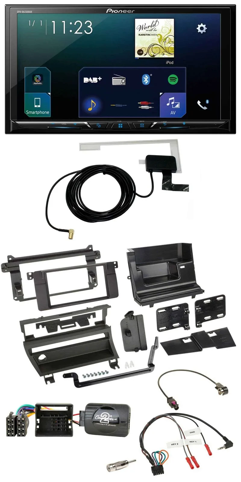 Pioneer 2DIN DAB USB Lenkrad Bluetooth Autoradio für BMW 3-er E46 2001-2006 1 Sc