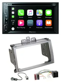 Pioneer MP3 USB DVD Bluetooth DAB 2DIN Autoradio für Hyundai i20 2009-2012 silbe