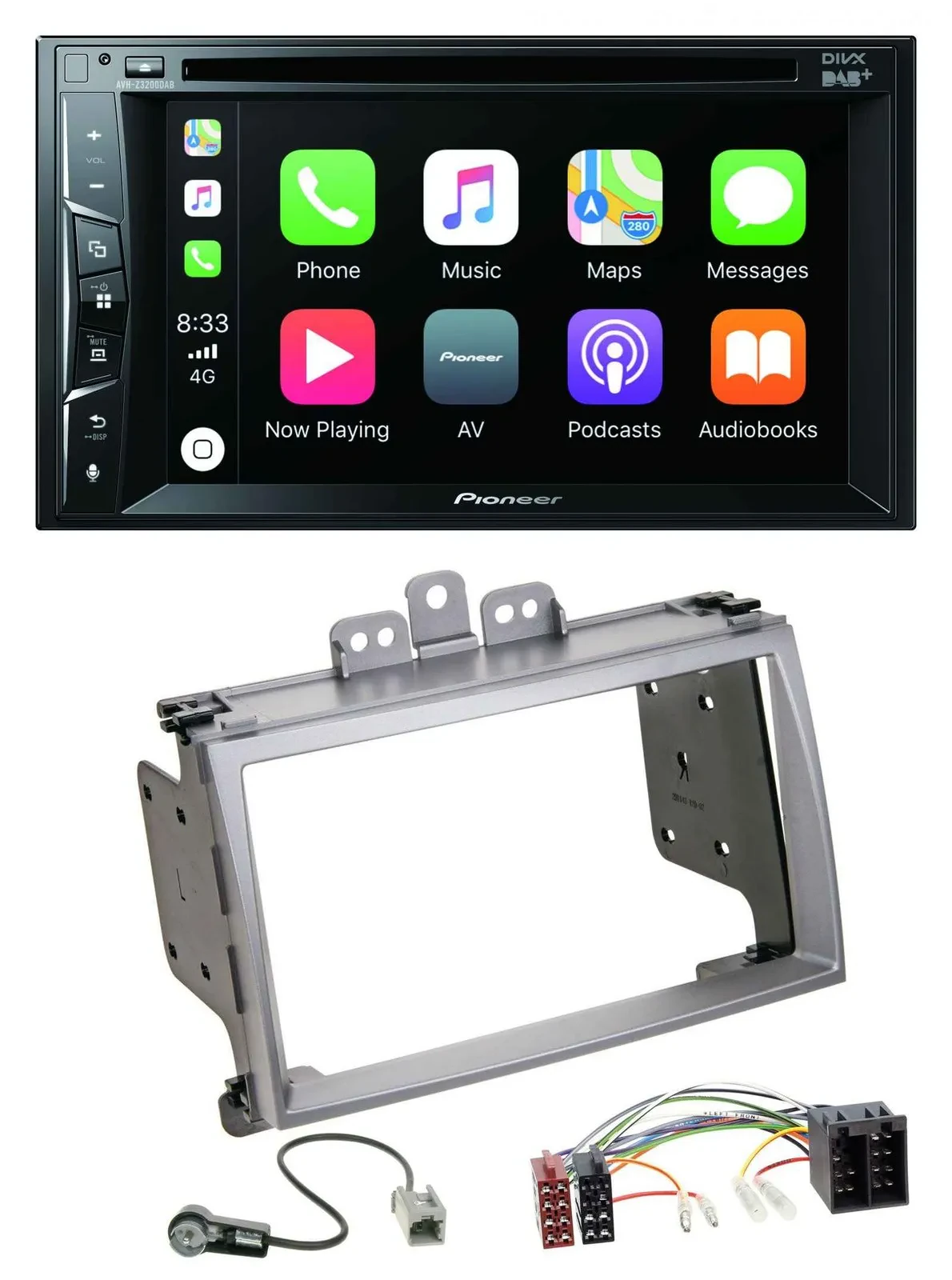 Pioneer MP3 USB DVD Bluetooth DAB 2DIN Autoradio für Hyundai i20 2009-2012 silbe