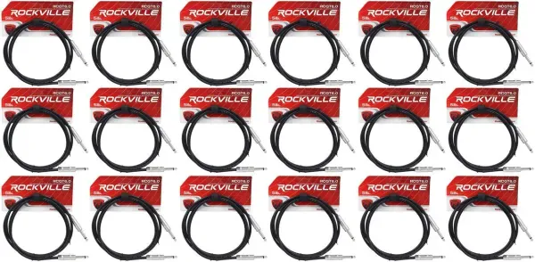 Инструментальный кабель Rockville RCGT6.0B Black 1.8 м (18 штук)