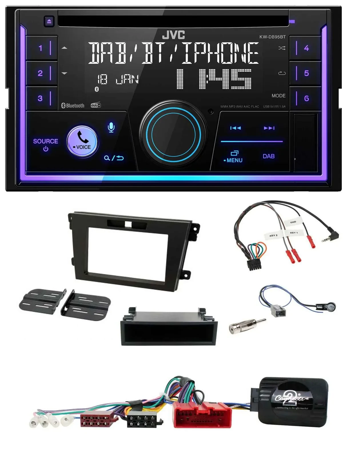 JVC Lenkrad USB 2DIN DAB Bluetooth CD Autoradio für Mazda CX-7 2008-2010