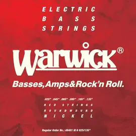 Струны для 6-струнной бас-гитары Warwick 46401 M 6 Red Label 25-135