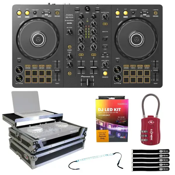 DJ-контроллер с джогом Pioneer DDJ-FLX4 Black с аксессуарами