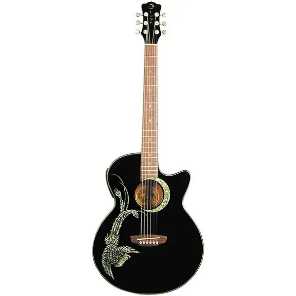 Электроакустическая гитара Luna Guitars Fauna Phoenix Folk Cutaway Black