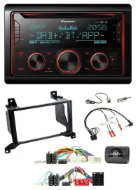 Автомагнитола Pioneer 2DIN DAB Bluetooth USB CD для Hyundai Santa Fe CM (2009) с поддержкой кнопок на руле