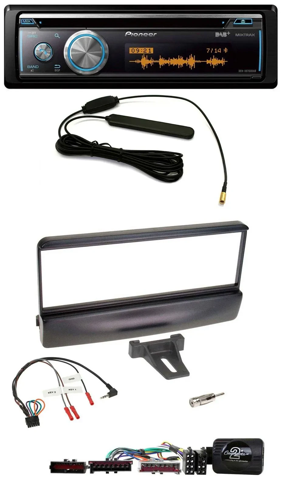 Pioneer CD USB Bluetooth DAB Lenkrad Autoradio für Ford Escort Focus schwarz