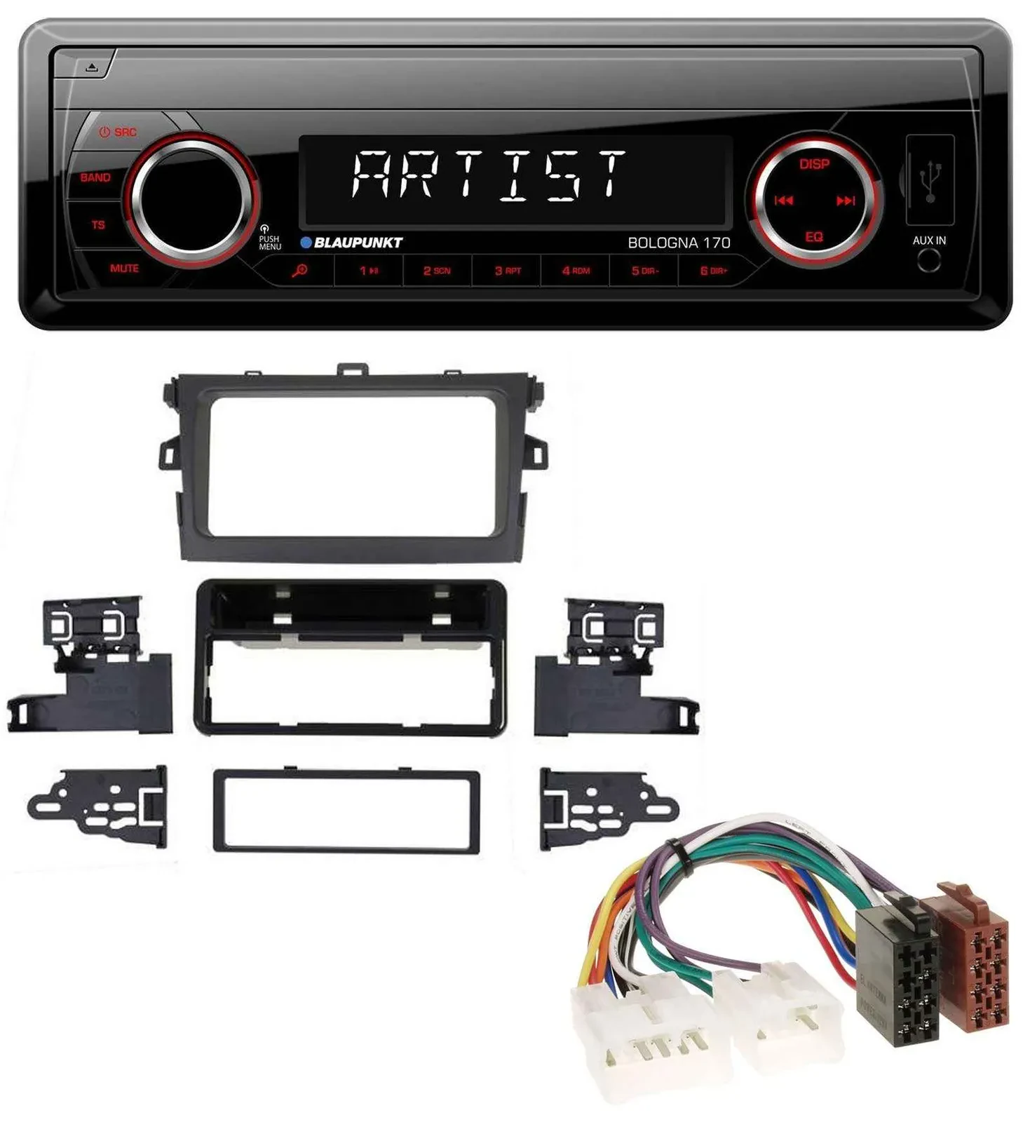 Blaupunkt SD USB 1DIN MP3 AUX Autoradio für Toyota Corolla 2009-2012 silber