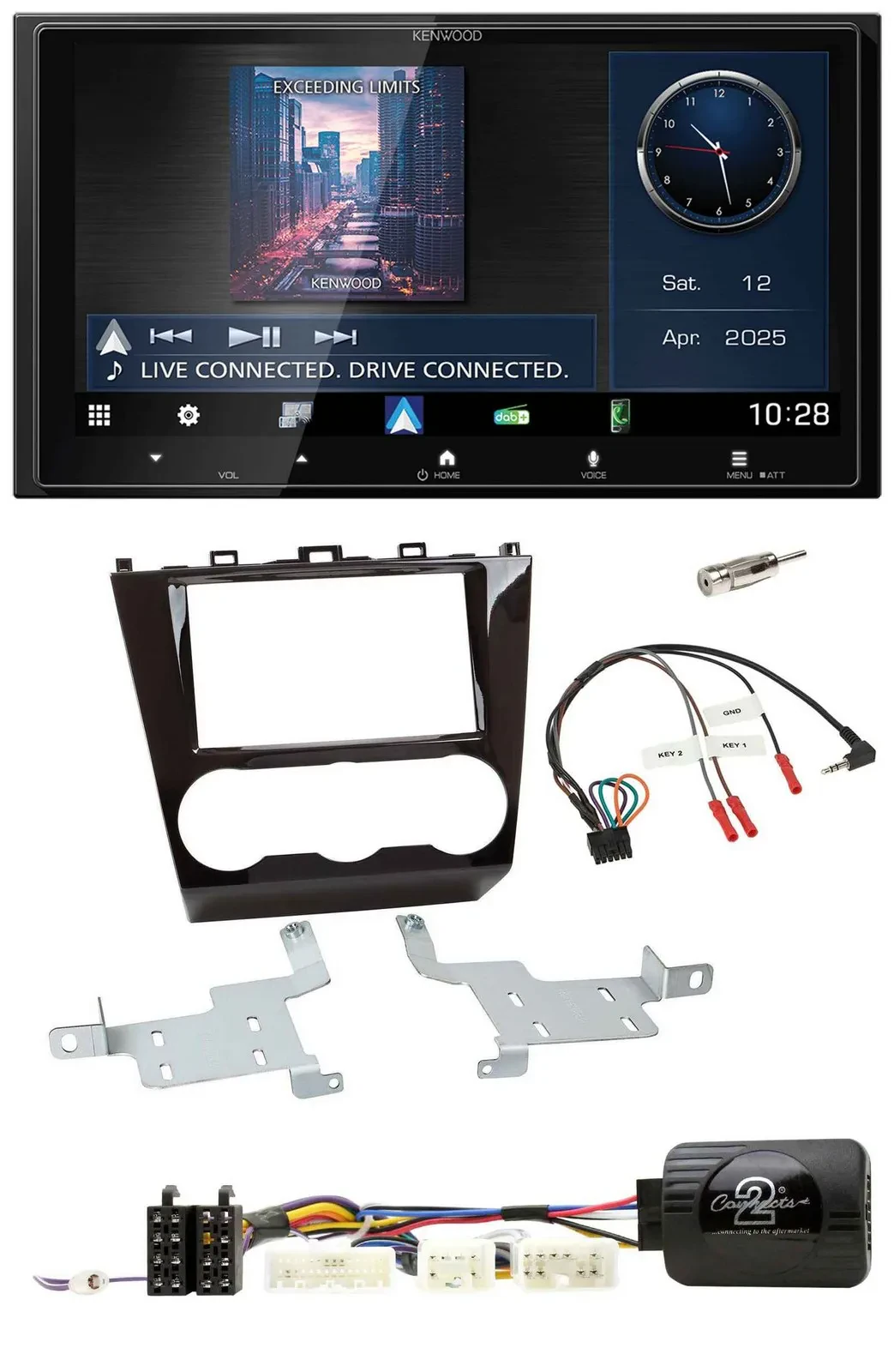 Kenwood Bluetooth 2DIN USB DAB Lenkrad Autoradio für Subaru Forester ab 2015