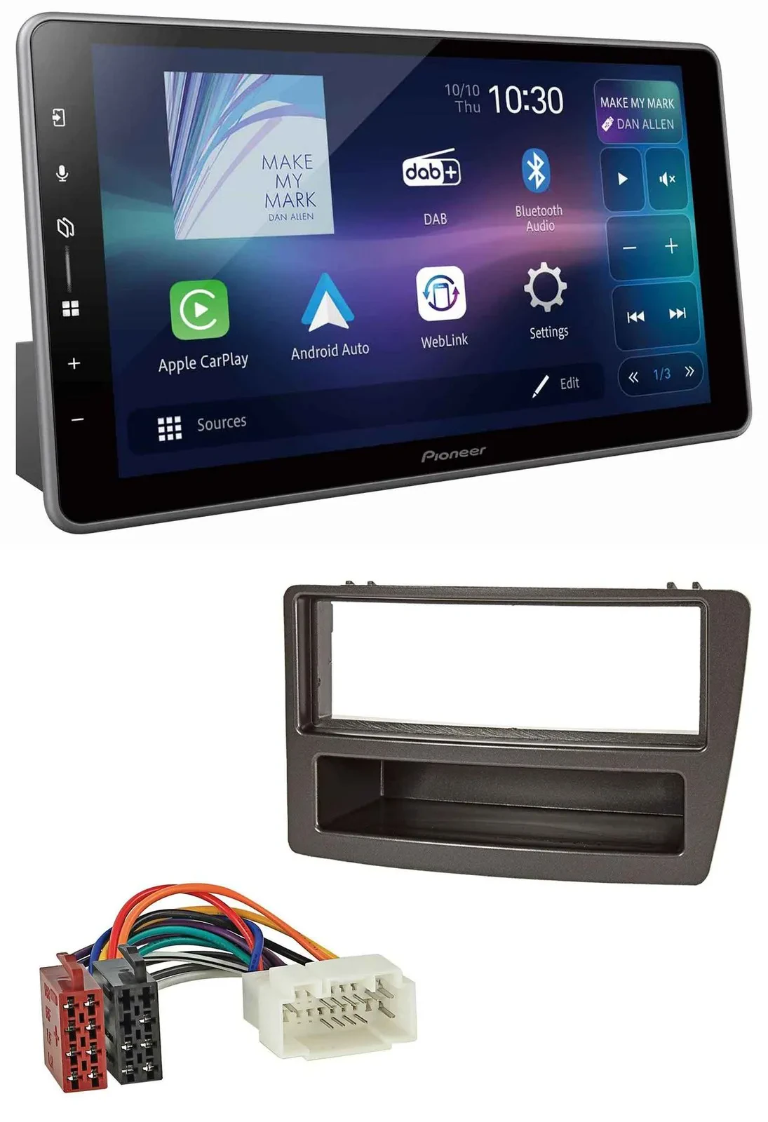 Автомагнитола для Honda Civic 2004–2006 Pioneer Bluetooth USB DAB MP3, черная, для автоматического климат-контроля