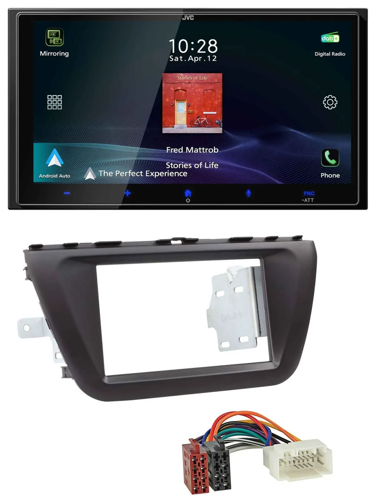 Автомагнитола JVC 2-DIN DAB USB Bluetooth MP3 для Suzuki SX4 (с 2013)