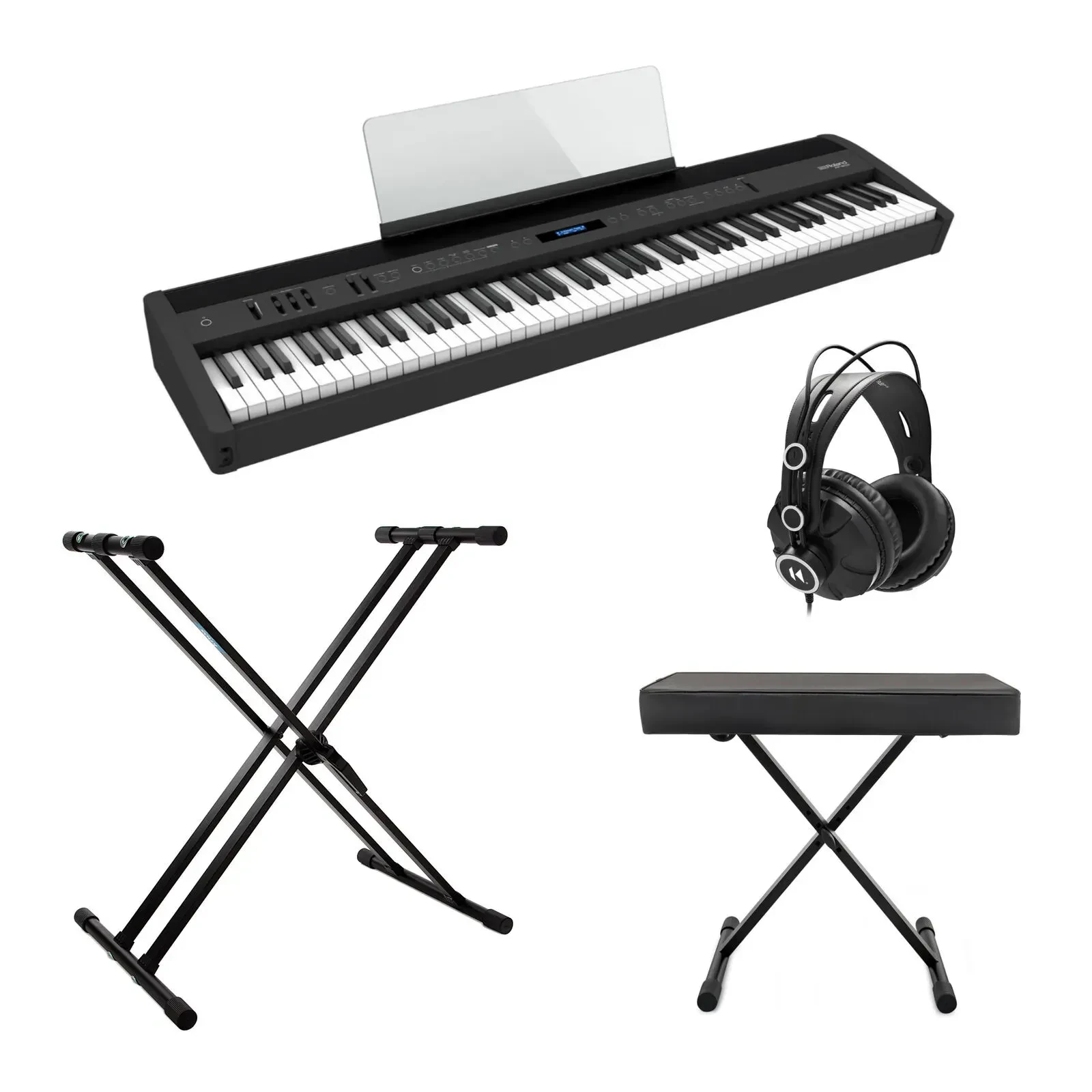 Roland FP-60X-BK 88-Key Digital Piano Black Bundle with Accessories