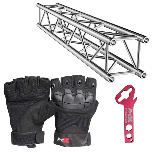 ProX XT-SQ820 8.20FT 12" F34 Square Truss Segment w Pair Black Gloves