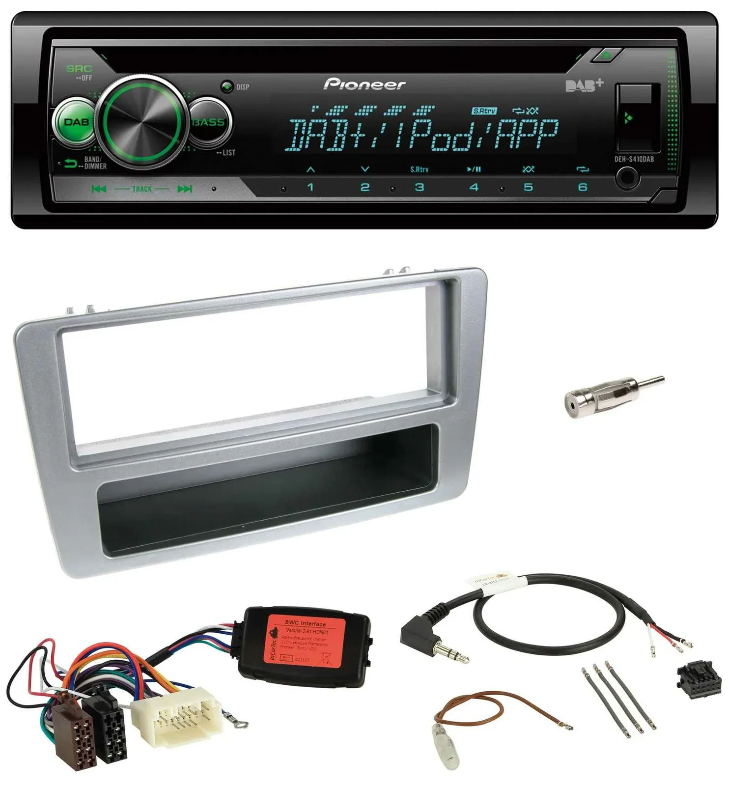 Автомагнитола Pioneer DAB CD USB MP3 для Honda Civic 2001–2003, серебристый