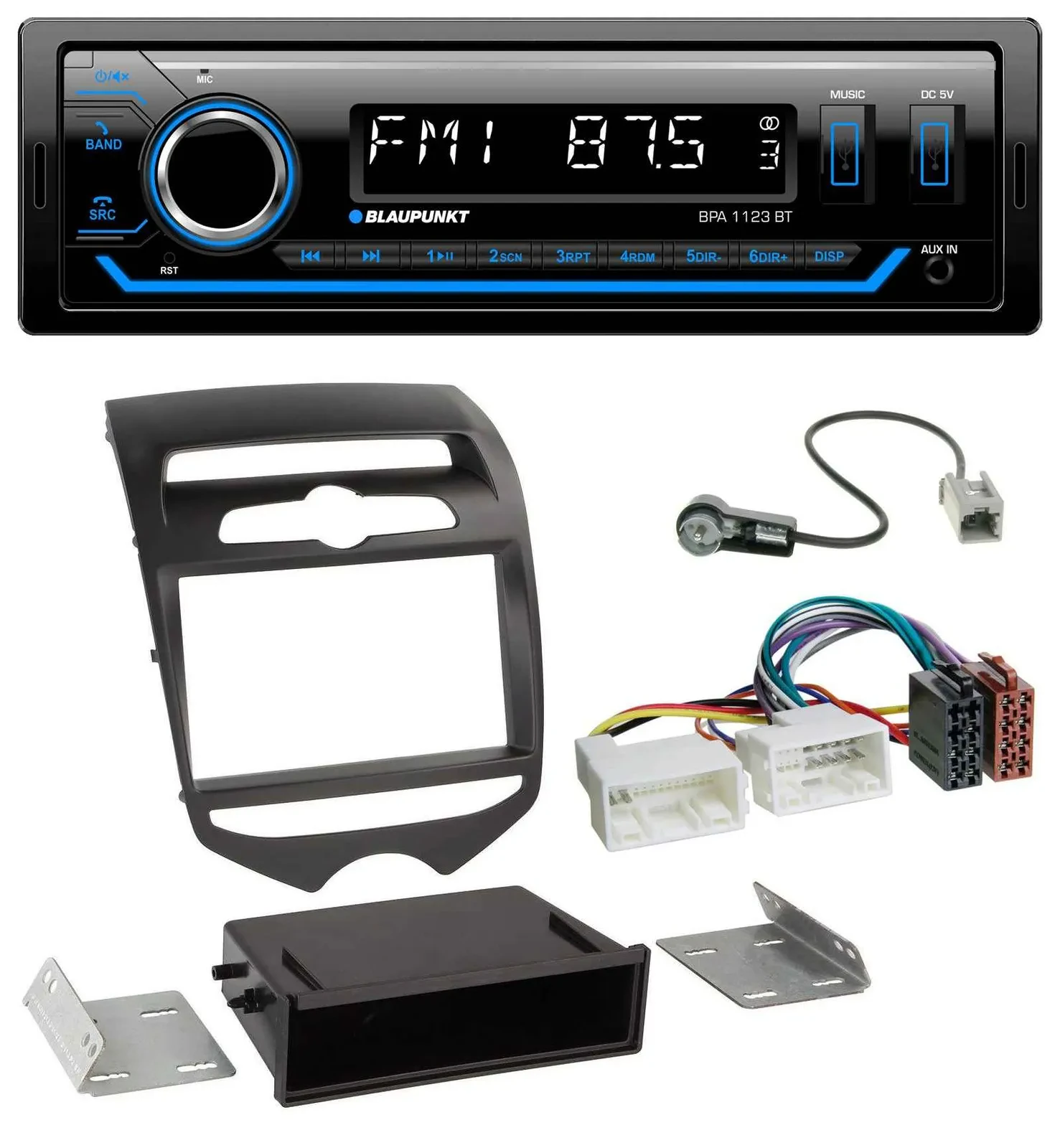 Blaupunkt MP3 Bluetooth USB AUX Autoradio für Hyundai ix20 (ab 10) man. Klima
