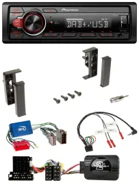 Автомагнитола Pioneer 1DIN DAB USB для Audi A3/A4/A6 (1999–2000), совместима с управлением на руле, для активной аудиосистемы
