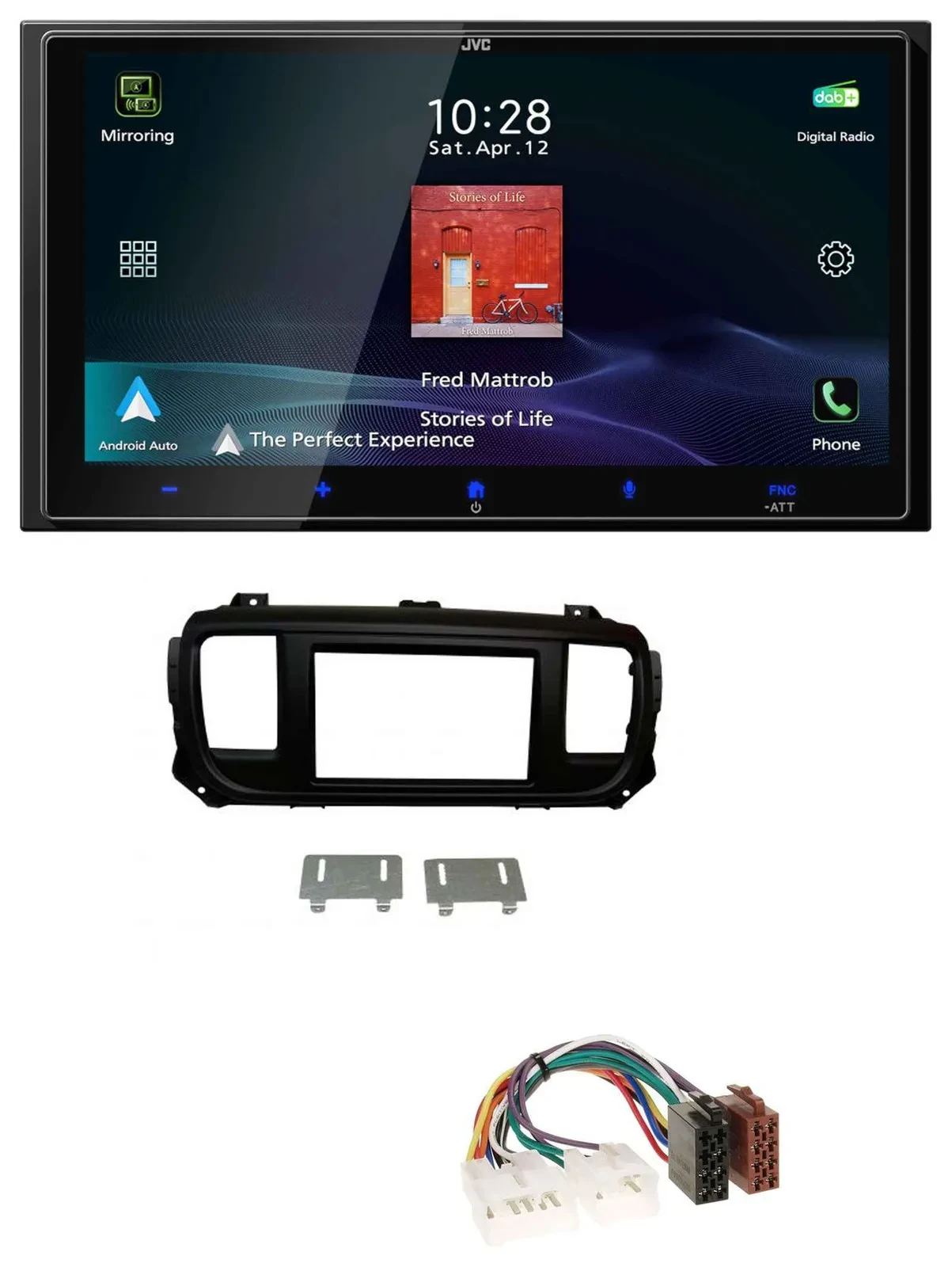 JVC USB Bluetooth 2DIN DAB MP3 Autoradio für Toyota Proace Verso ab 2016