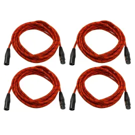 Микрофонный кабель CLUTCH ECON-XLR20-RED-4PK Pro Audio DJ Red 6.1 м (4 штуки)