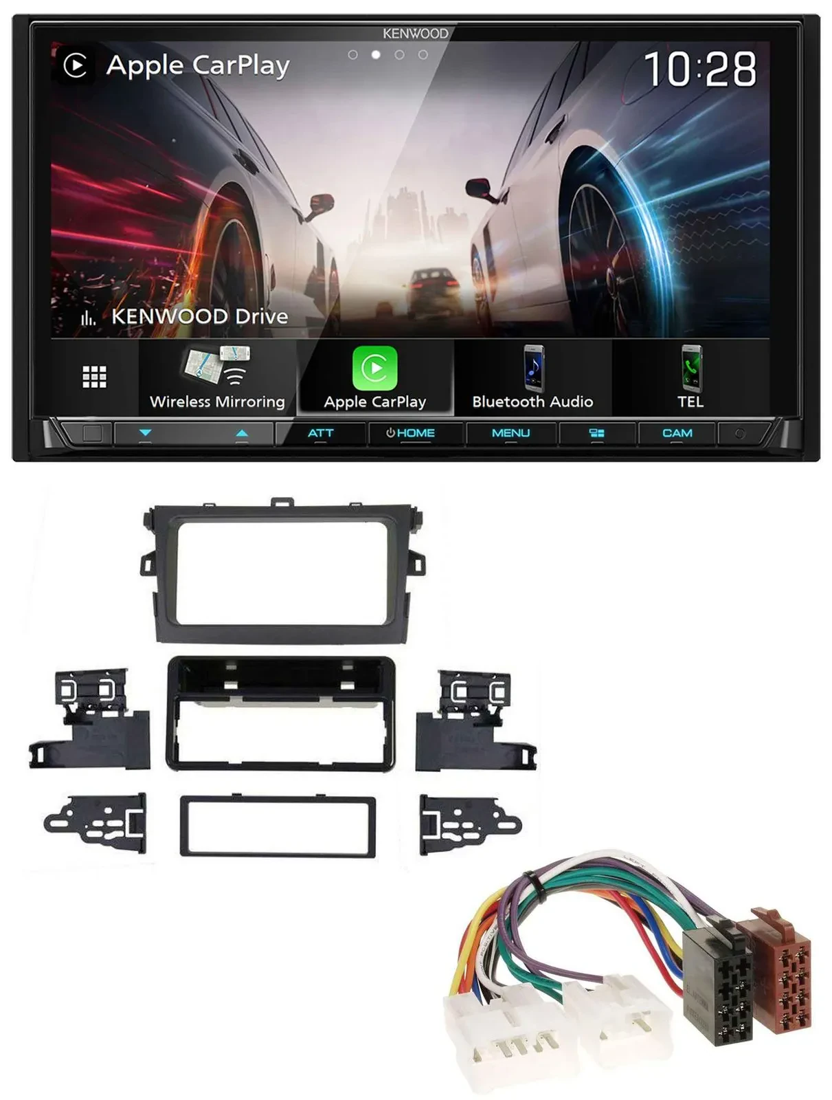 Kenwood MP3 2DIN USB DAB Bluetooth Autoradio für Toyota Corolla 2009-2013 silber