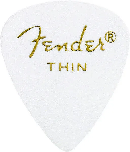 Fender 351 Classic Celluloid Guitar Picks - WHITE - THIN - 144-Pack (1 Gross)