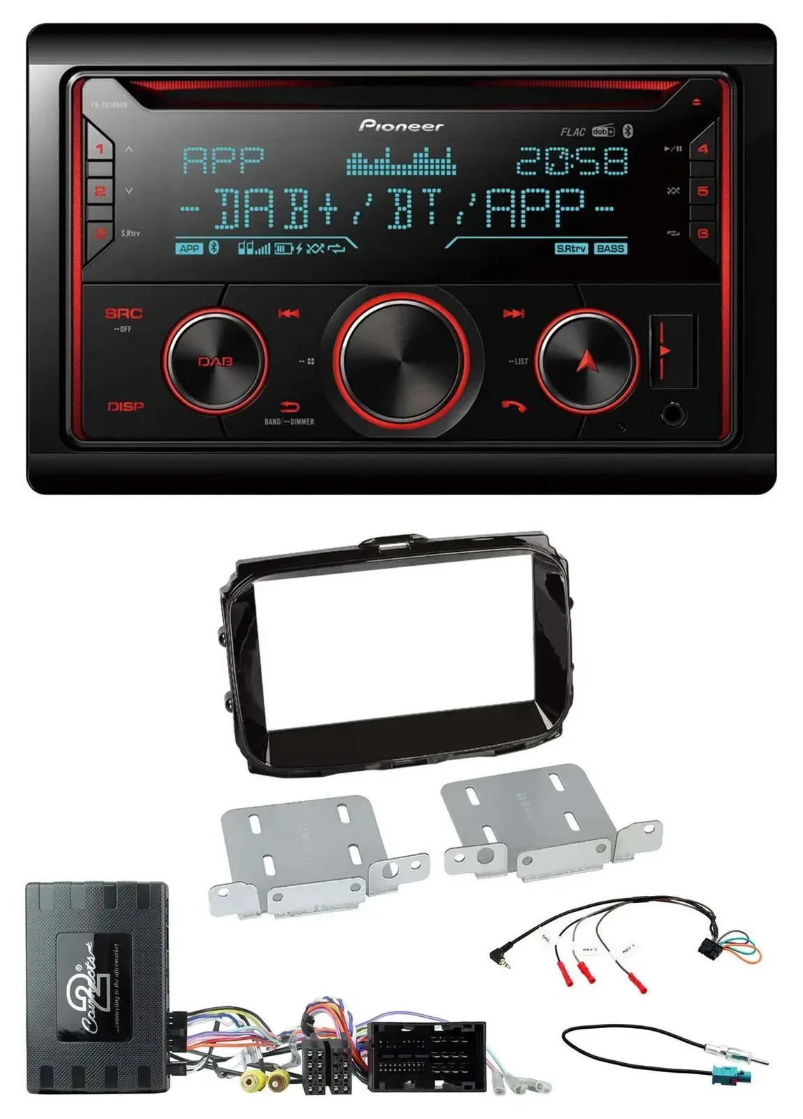 Автомагнитола Pioneer 2DIN, DAB, Bluetooth, USB, CD, для Alfa Giulietta (2014–2021), совместима с управлением на руле