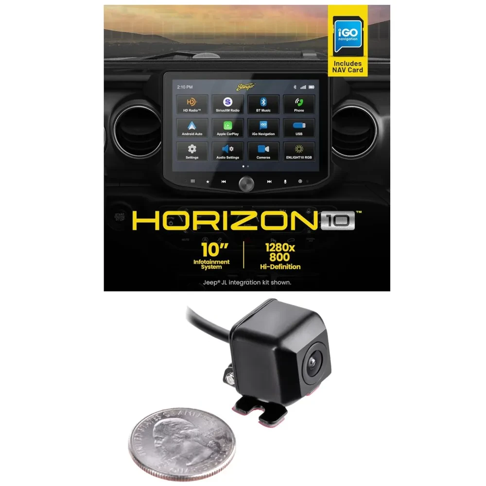 Stinger HORIZON10 iX210-NAV Receiver w/ 50% Off NVX XCADJ1 Backup Cam