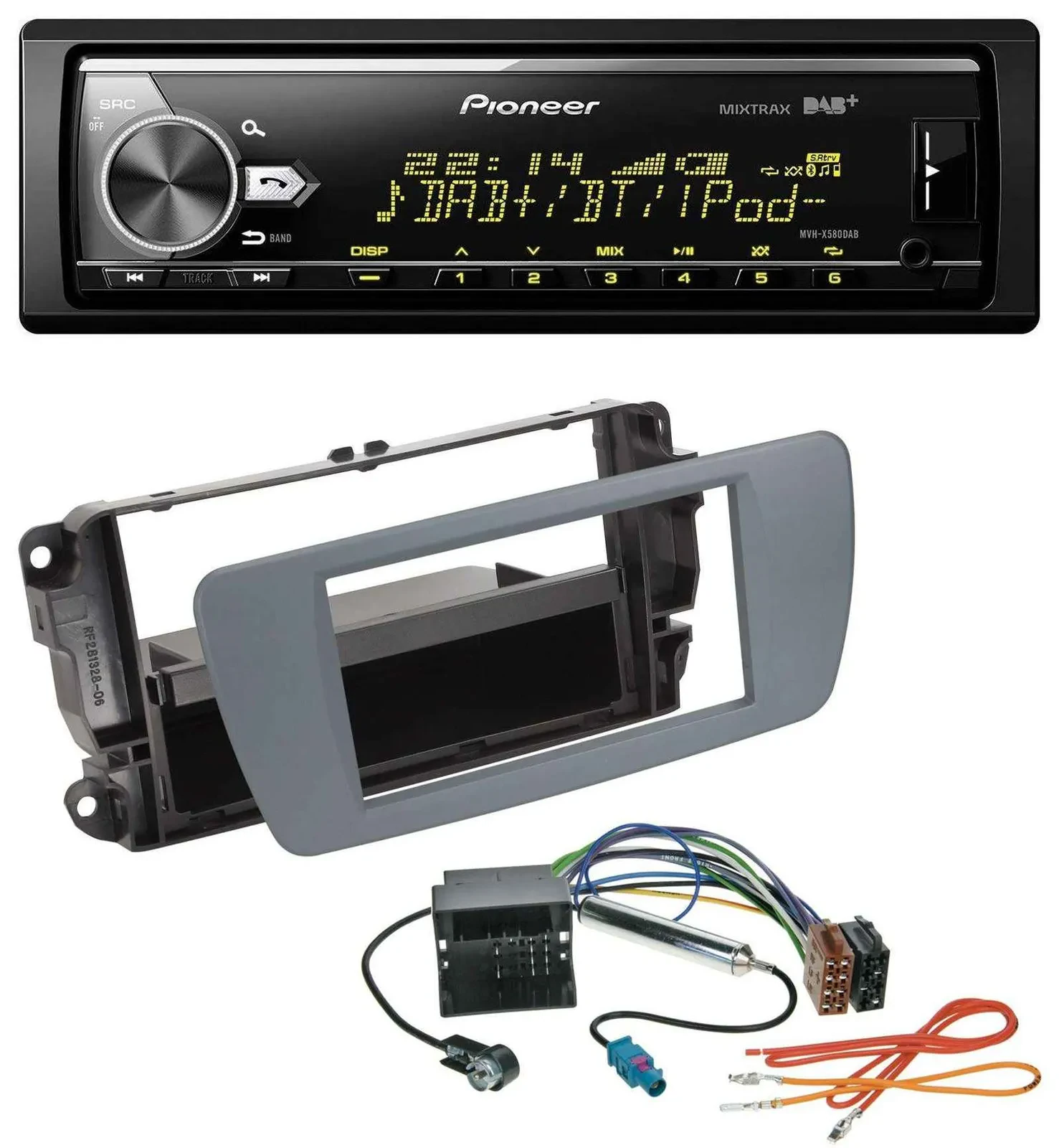 Pioneer Bluetooth USB DAB MP3 Autoradio für Seat Ibiza (ab 08) conemaragrau