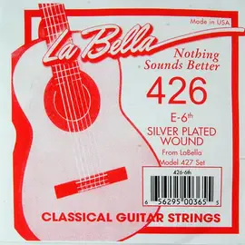 Струна для классической гитары La Bella 426, нейлон посеребренный, калибр 41