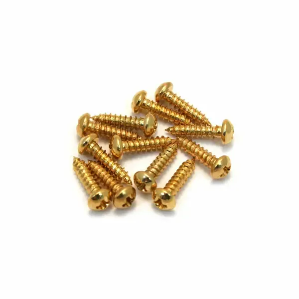 Саморезы для монтажа колковой механики Fender Pure Vintage Tuning Machine Mounting Screws 3 x 3/8", Gold