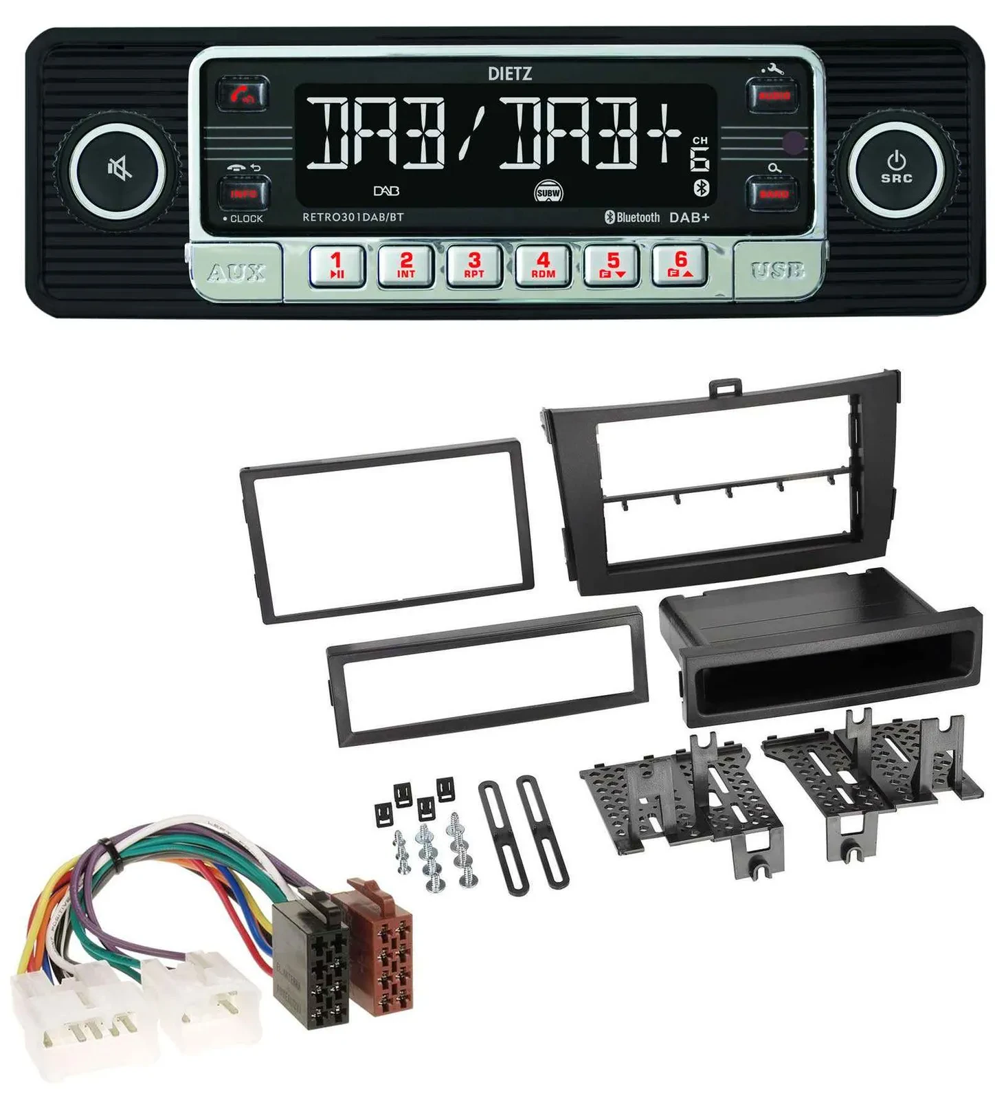 Dietz USB DAB MP3 Bluetooth Autoradio für Toyota Corolla ab 2009 schwarz