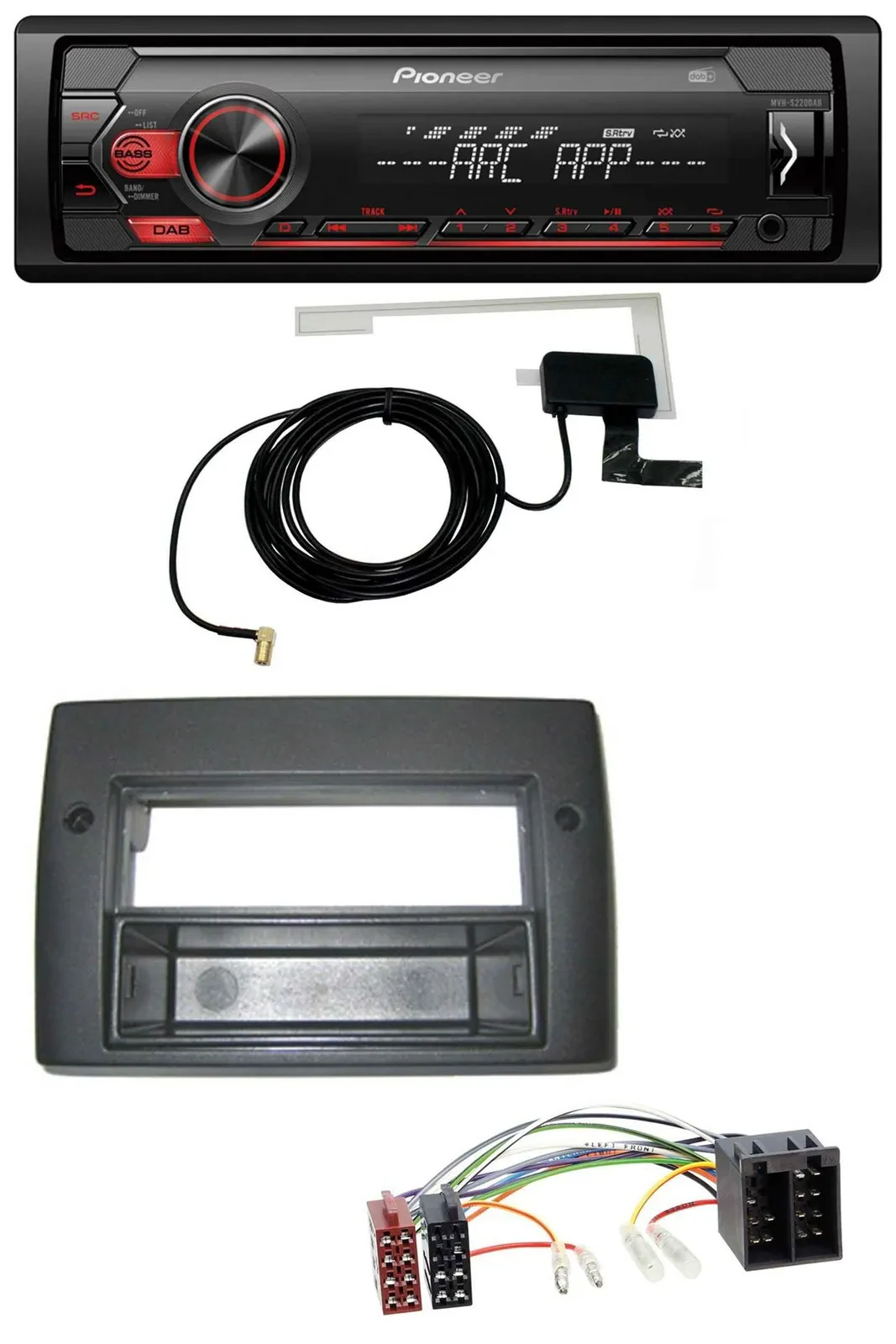 Автомагнитола Pioneer 1-DIN USB DAB MP3 AUX для Fiat Stilo (192) 2001–2008