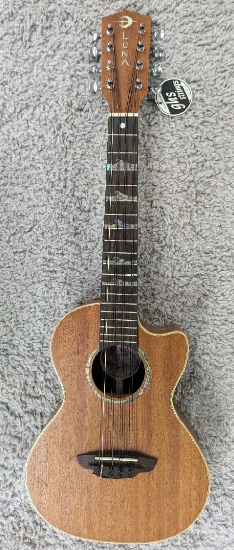 Luna Guitars Luna Uke HTT 8 High Tide Tenor 8 String Mahogany Acoustic Electric Ukulele w/Bag
