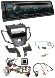 Kenwood Bluetooth USB CD Lenkrad DAB Autoradio für Ford Fiesta 10-13 ohne Displa