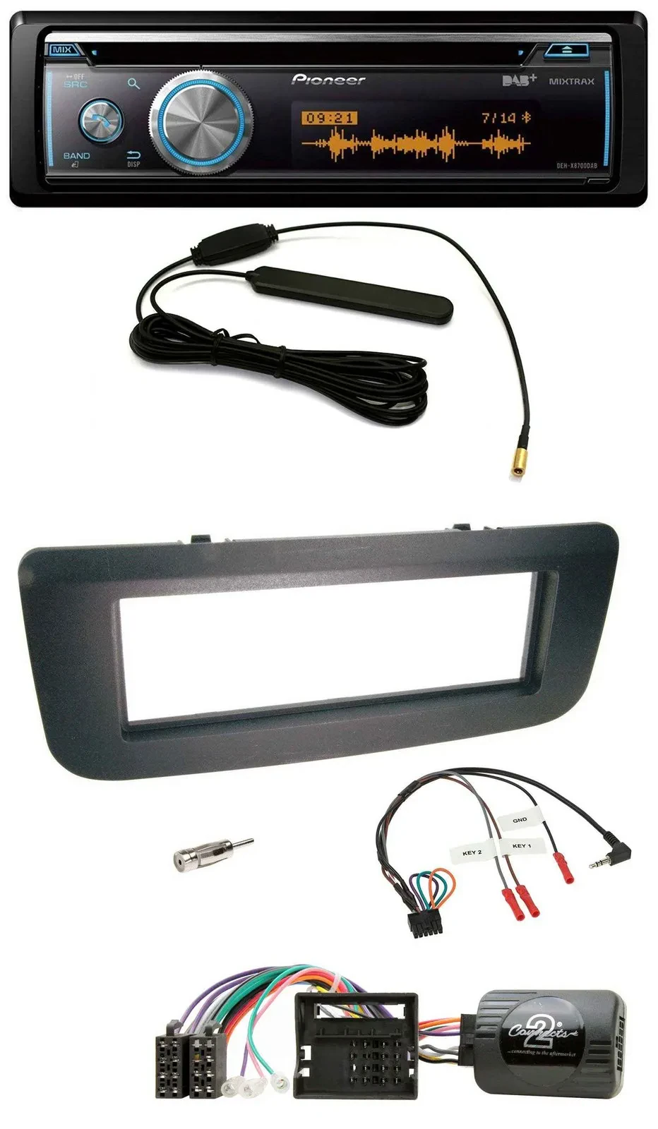 Pioneer CD USB Bluetooth DAB Lenkrad Autoradio für Skoda Fabia 07-14 Praktik Roo