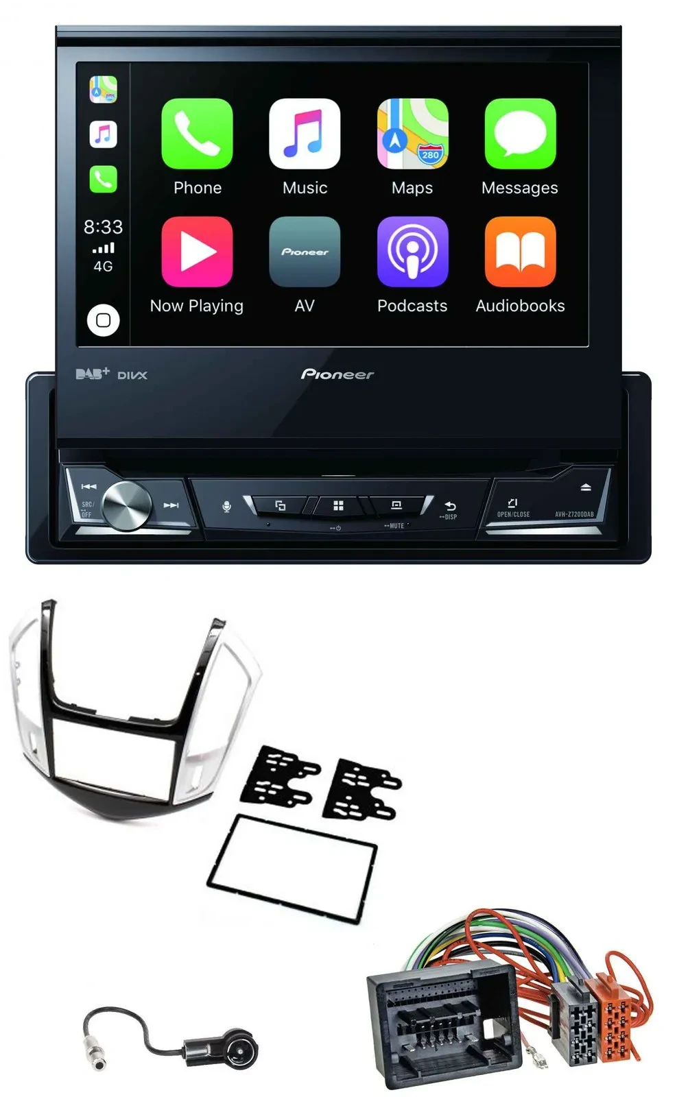 Pioneer DVD Bluetooth DAB USB MP3 Autoradio für Chevrolet Cruze 2011-2016 silber