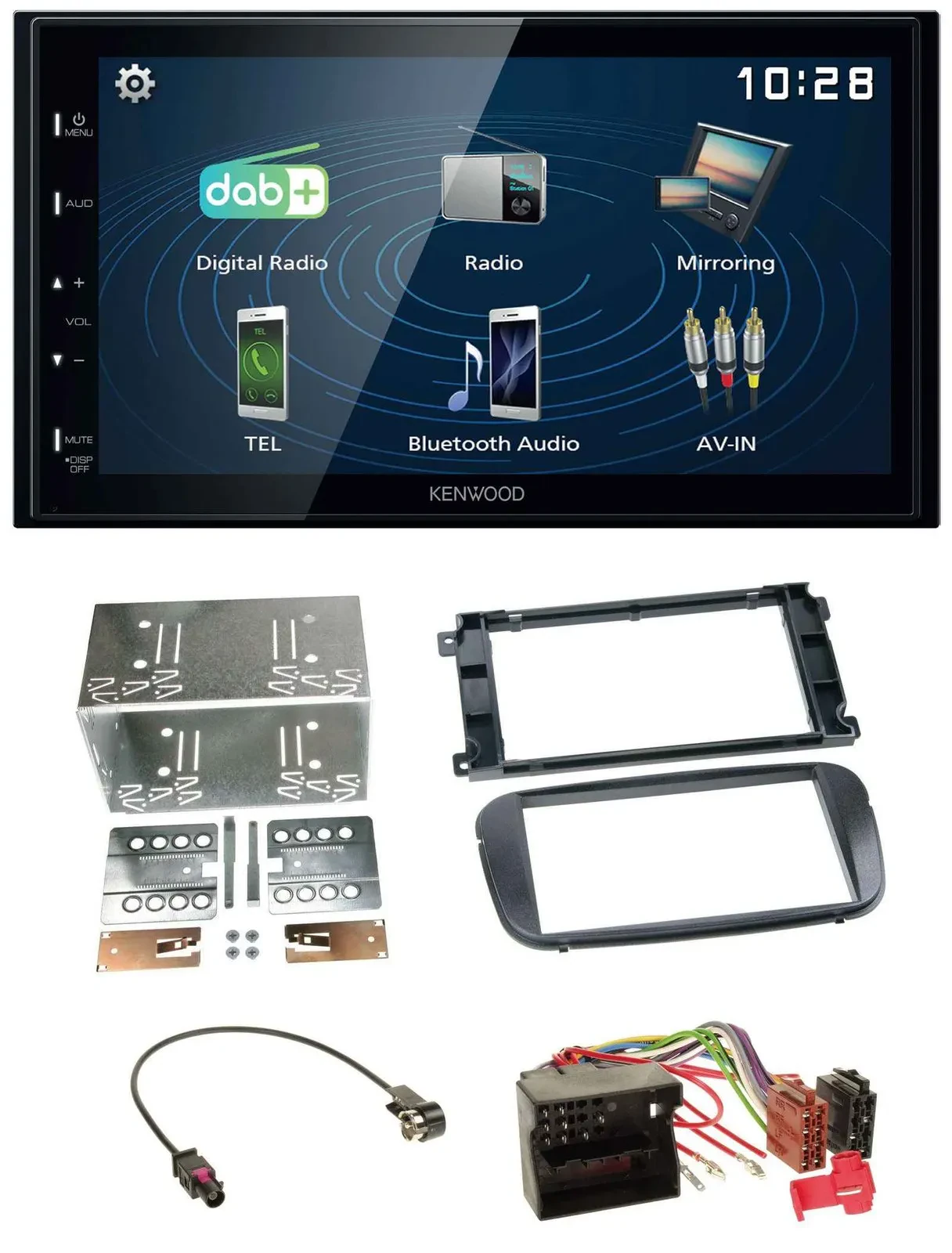 Автомагнитола Kenwood 2 DIN, Bluetooth, MP3, USB, DAB для Ford S-Max/Mondeo (с 2007)