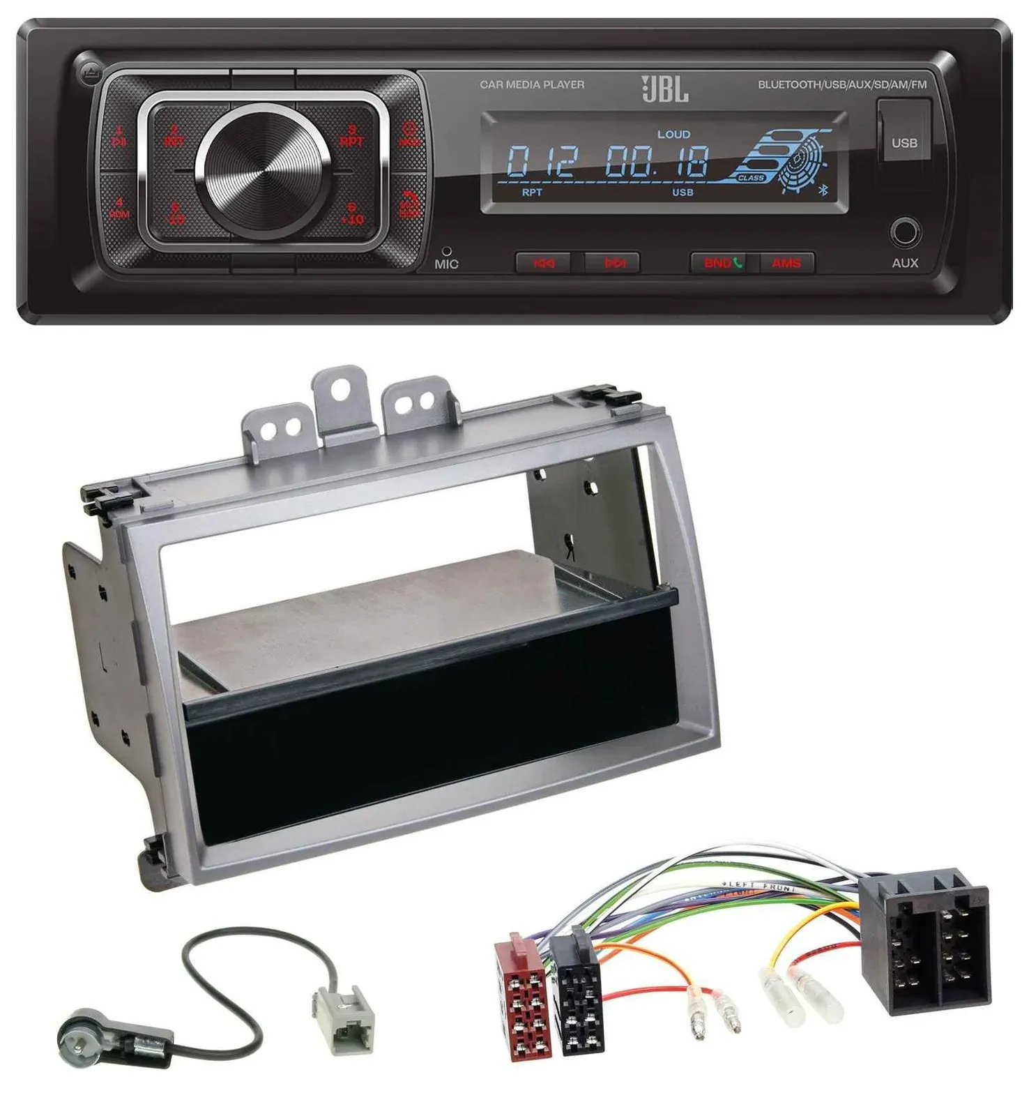 JBL SD AUX MP3 USB Bluetooth Autoradio für Hyundai i20 (08-11) Ablagefach