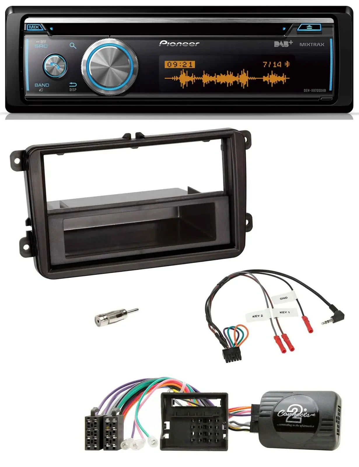 Pioneer Lenkrad DAB USB CD Bluetooth Autoradio für Skoda Fabia 5J 2007-2014