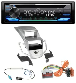 Автомагнитола JVC Bluetooth MP3 USB DAB CD для Ford Fiesta (2008–2010) серебристая