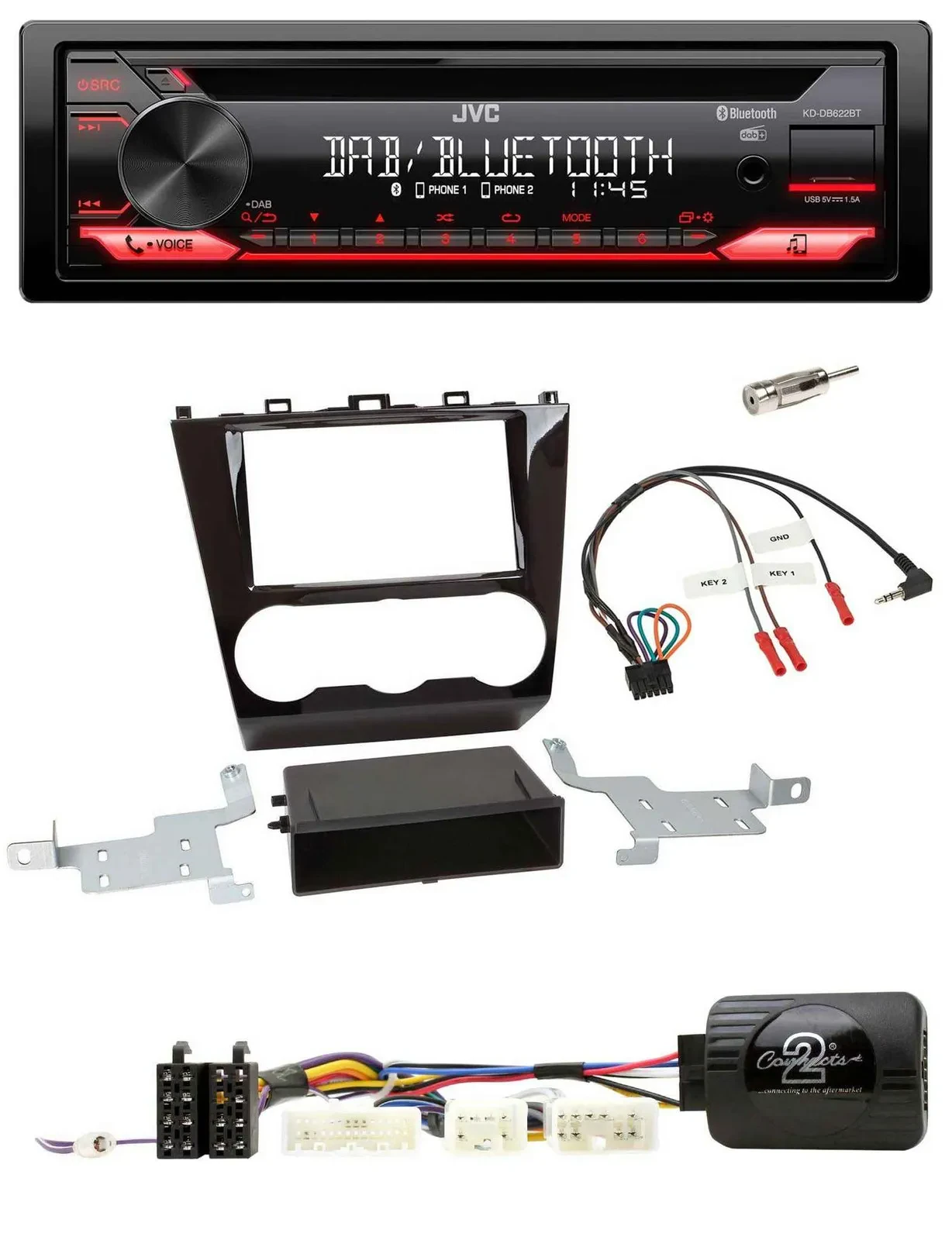 Автомагнитола JVC CD, DAB, USB, Bluetooth для Subaru Forester (с 2015)