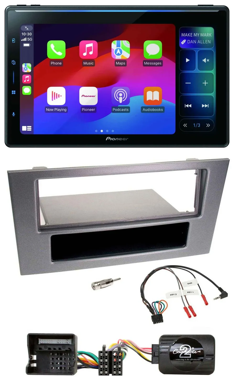 Pioneer Bluetooth DAB Lenkrad USB Autoradio für Ford Mondeo 2004-2007 anthrazit