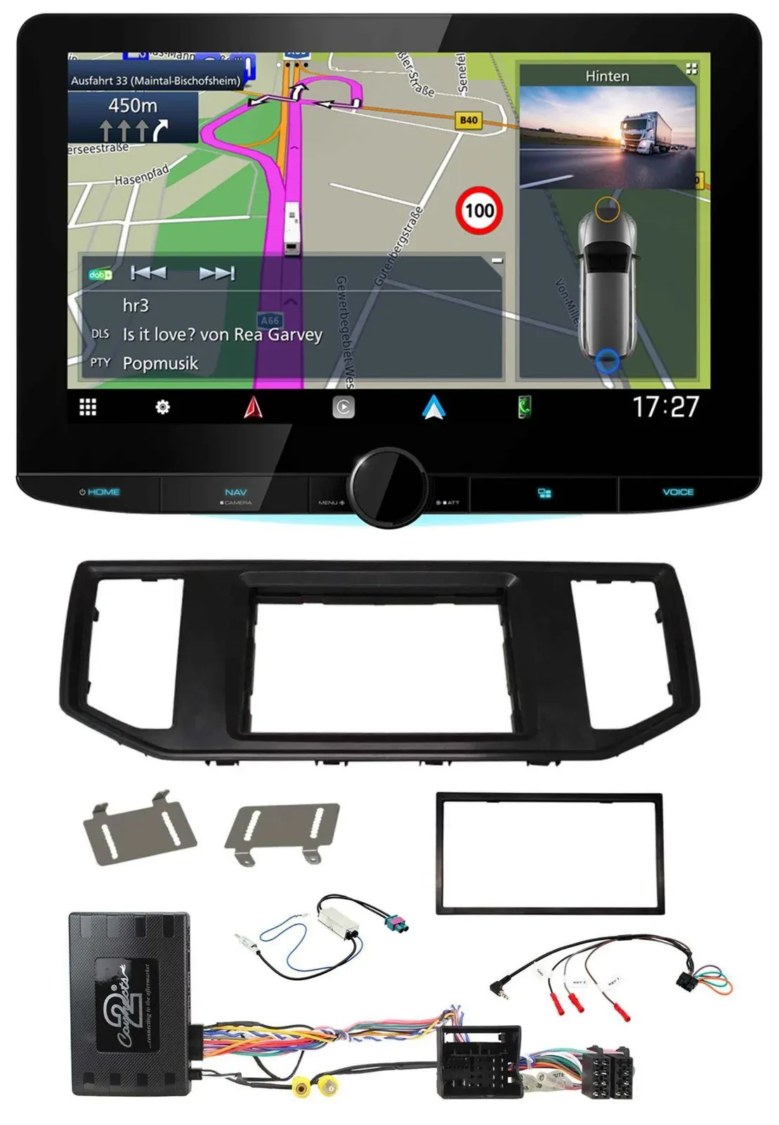 Kenwood Bluetooth DAB TMC 2DIN Lenkrad USB Navigation für VW Crafter MAN TGE Inf